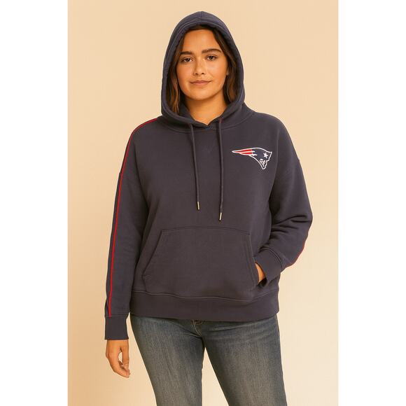 NFL New England Patriots Women's Navy Pullover Hoodie Medium Football Lounge - Picture 1 of 5